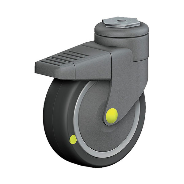 Swivel Castor With Total Lock Institutional Series 800R, Wheel AEL